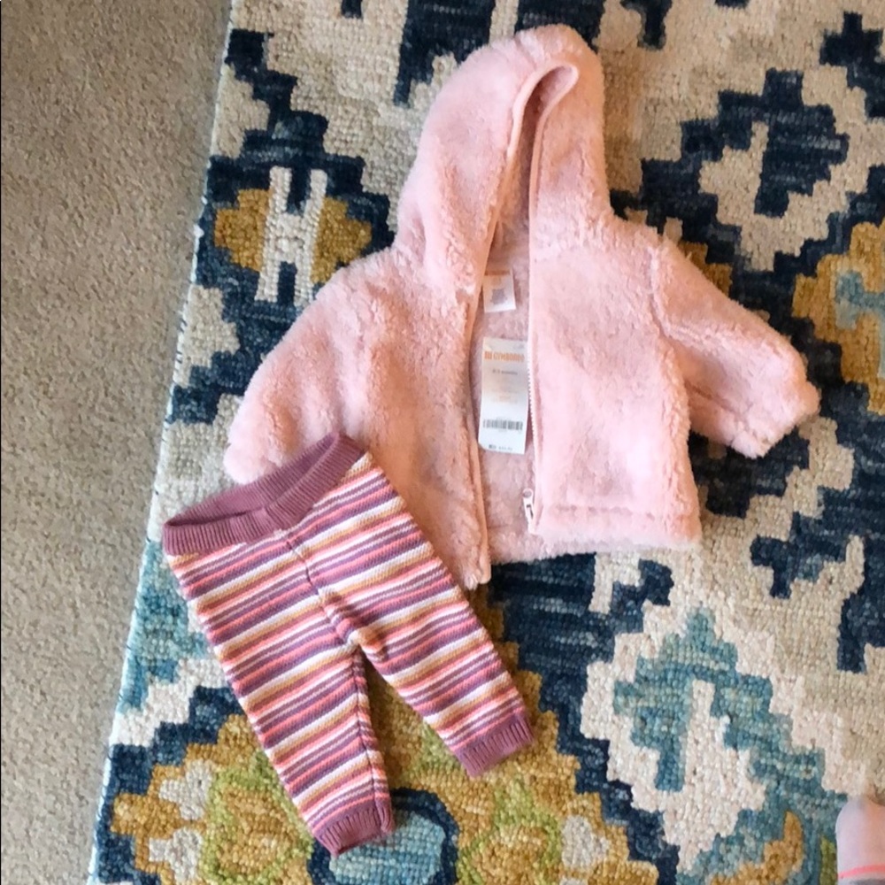 Baby girl jacket and sweater pants bundle